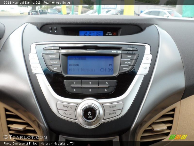 Pearl White / Beige 2011 Hyundai Elantra GLS