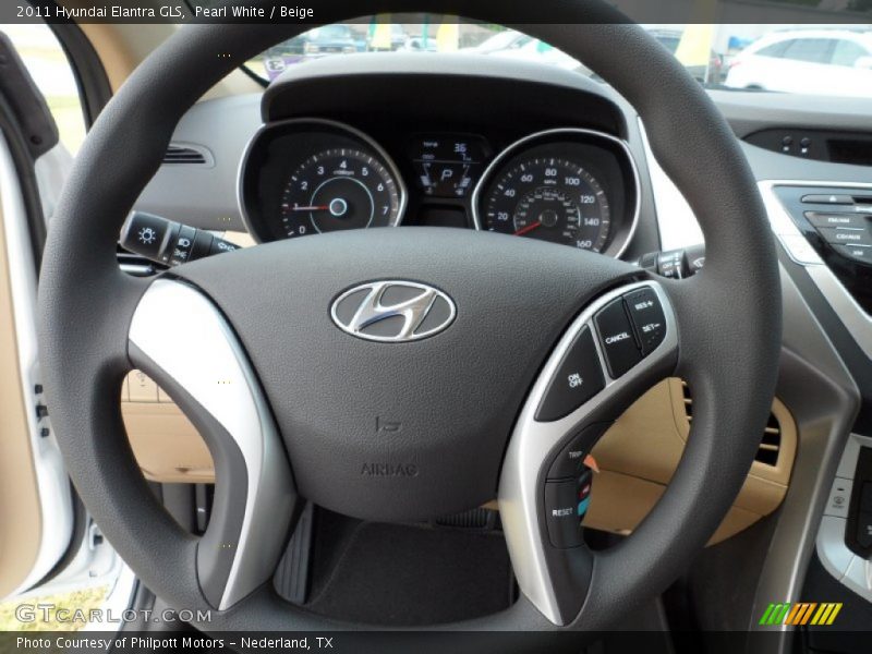 Pearl White / Beige 2011 Hyundai Elantra GLS