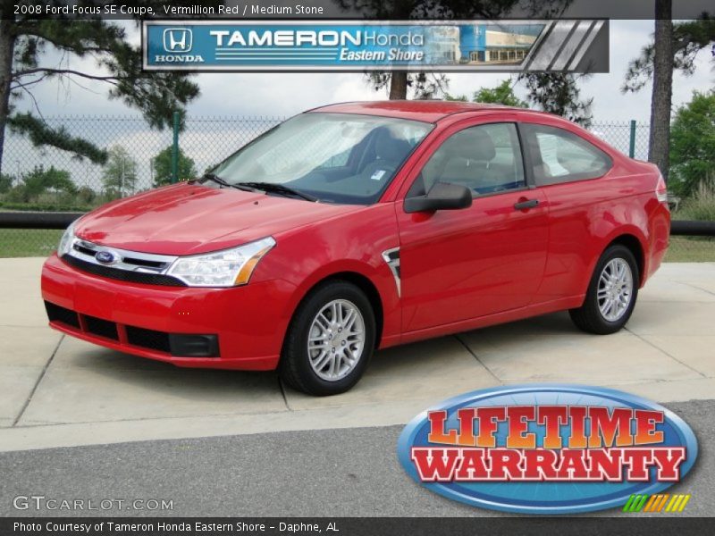 Vermillion Red / Medium Stone 2008 Ford Focus SE Coupe