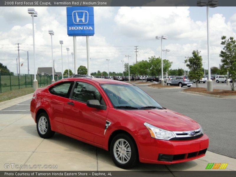 Vermillion Red / Medium Stone 2008 Ford Focus SE Coupe
