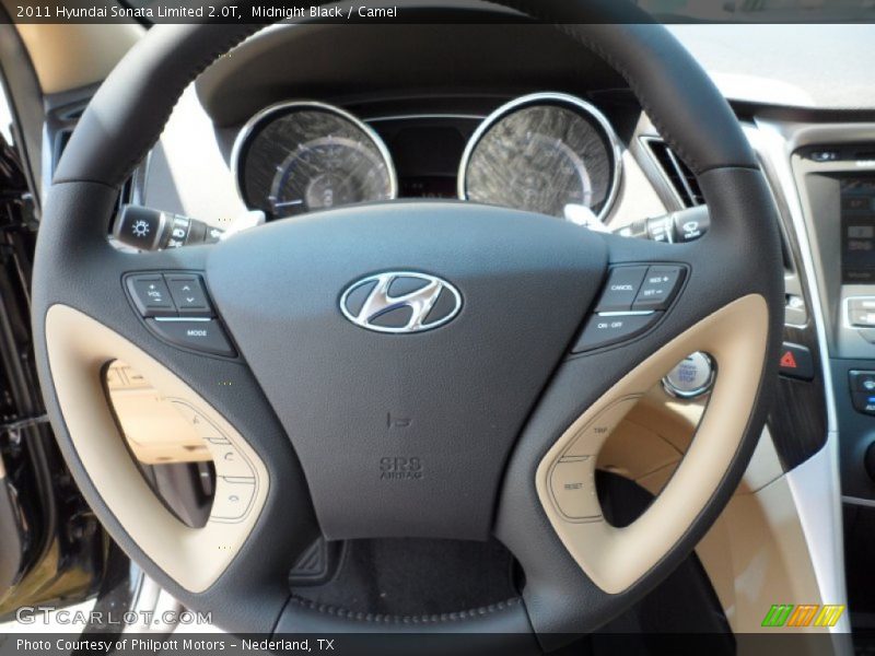 Midnight Black / Camel 2011 Hyundai Sonata Limited 2.0T