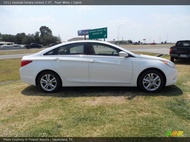 Pearl White / Camel 2011 Hyundai Sonata Limited 2.0T