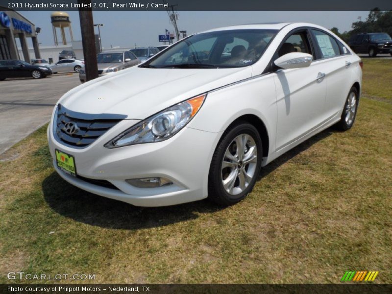 Pearl White / Camel 2011 Hyundai Sonata Limited 2.0T