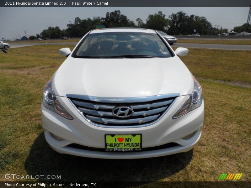 Pearl White / Camel 2011 Hyundai Sonata Limited 2.0T