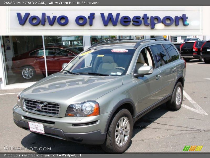 Willow Green Metallic / Sandstone 2008 Volvo XC90 3.2 AWD