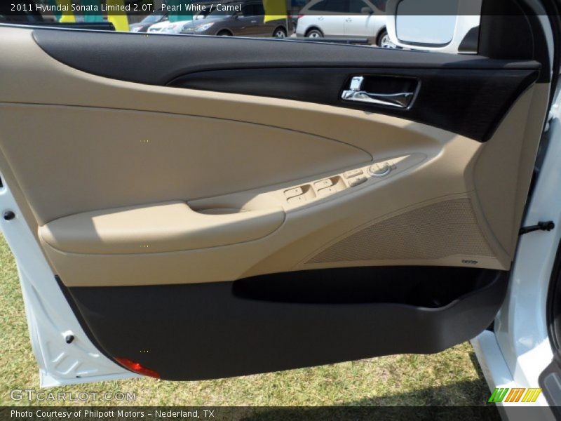 Pearl White / Camel 2011 Hyundai Sonata Limited 2.0T