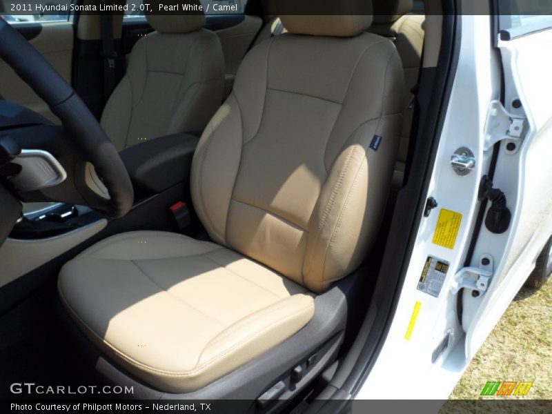 Pearl White / Camel 2011 Hyundai Sonata Limited 2.0T