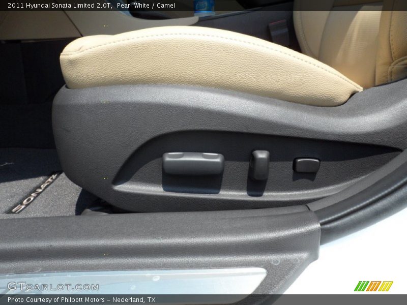 Pearl White / Camel 2011 Hyundai Sonata Limited 2.0T