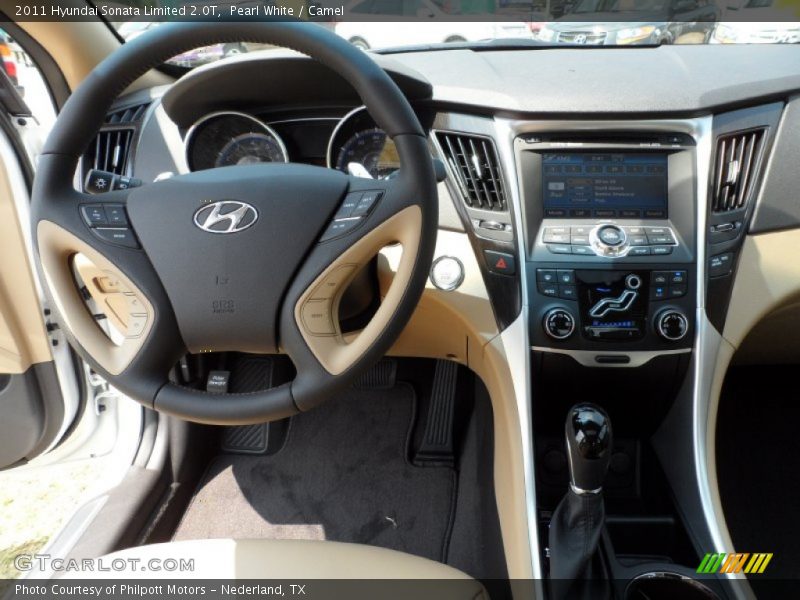 Pearl White / Camel 2011 Hyundai Sonata Limited 2.0T
