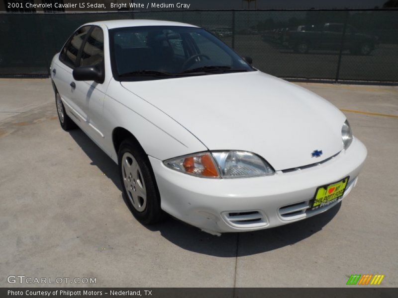Bright White / Medium Gray 2001 Chevrolet Cavalier LS Sedan