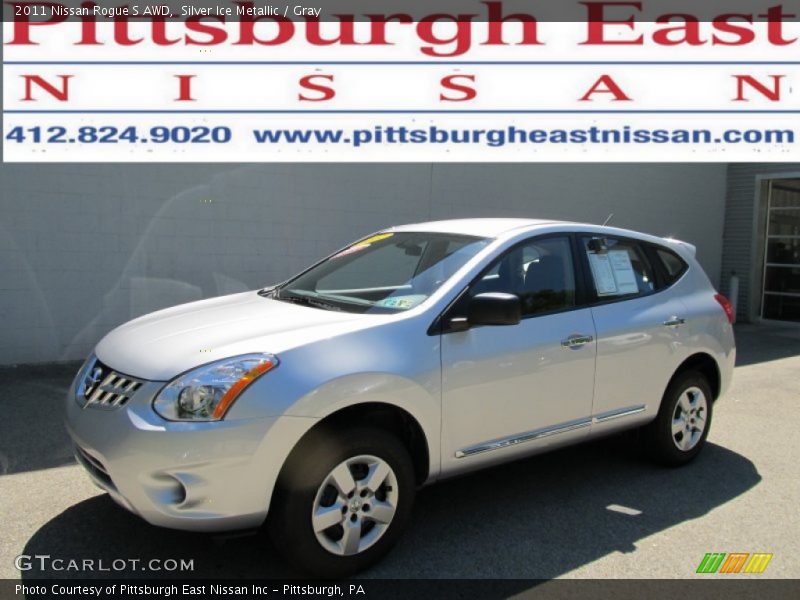 Silver Ice Metallic / Gray 2011 Nissan Rogue S AWD