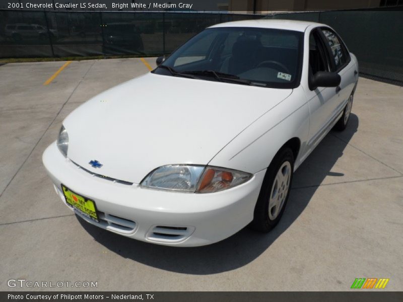 Bright White / Medium Gray 2001 Chevrolet Cavalier LS Sedan