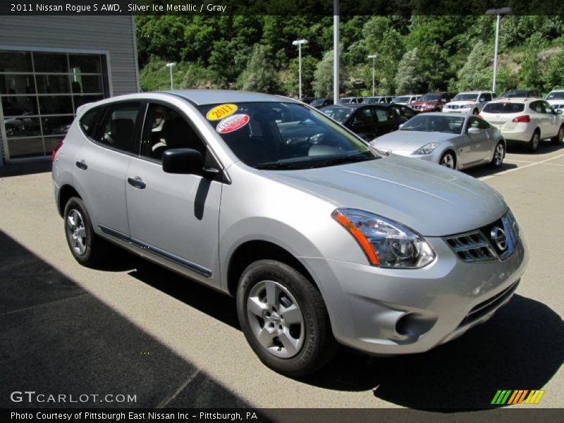Silver Ice Metallic / Gray 2011 Nissan Rogue S AWD