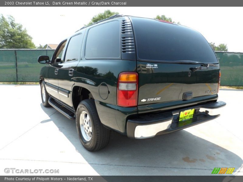 Dark Green Metallic / Gray/Dark Charcoal 2003 Chevrolet Tahoe LS