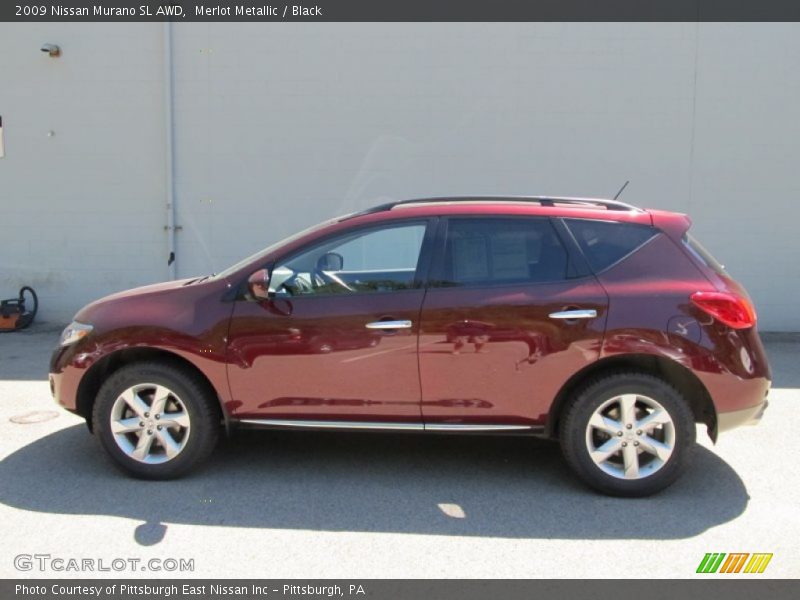 Merlot Metallic / Black 2009 Nissan Murano SL AWD