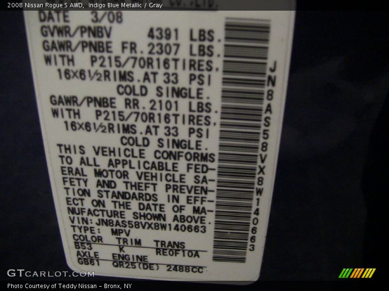 Indigo Blue Metallic / Gray 2008 Nissan Rogue S AWD