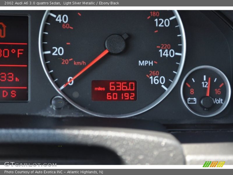 Light Silver Metallic / Ebony Black 2002 Audi A6 3.0 quattro Sedan