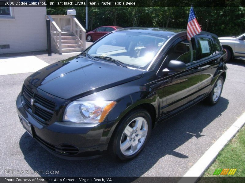 Brilliant Black Crystal Pearl / Pastel Pebble Beige 2008 Dodge Caliber SE