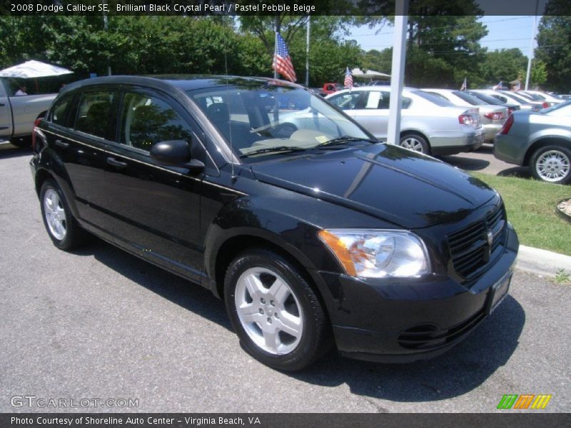 Brilliant Black Crystal Pearl / Pastel Pebble Beige 2008 Dodge Caliber SE