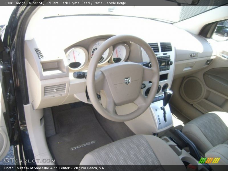 Brilliant Black Crystal Pearl / Pastel Pebble Beige 2008 Dodge Caliber SE
