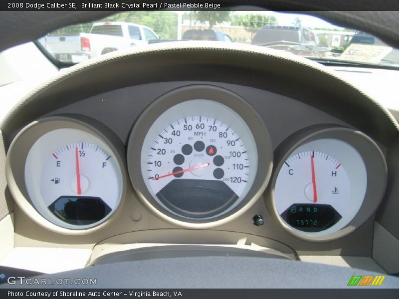 Brilliant Black Crystal Pearl / Pastel Pebble Beige 2008 Dodge Caliber SE
