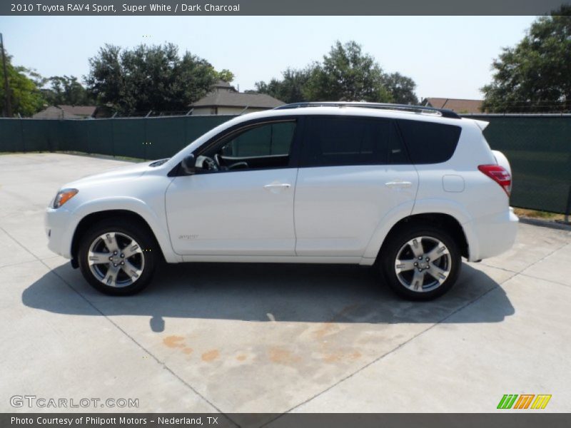 Super White / Dark Charcoal 2010 Toyota RAV4 Sport