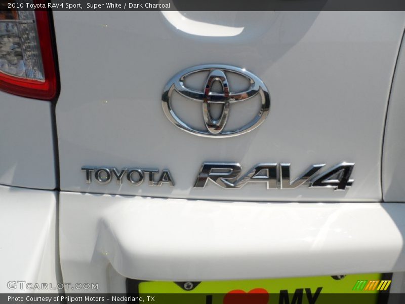 Super White / Dark Charcoal 2010 Toyota RAV4 Sport