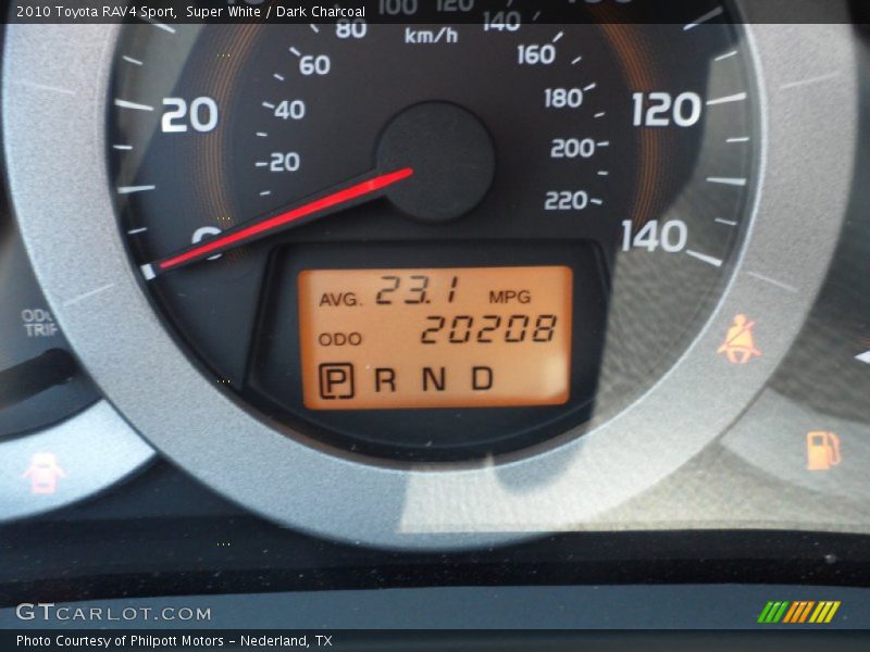 Super White / Dark Charcoal 2010 Toyota RAV4 Sport