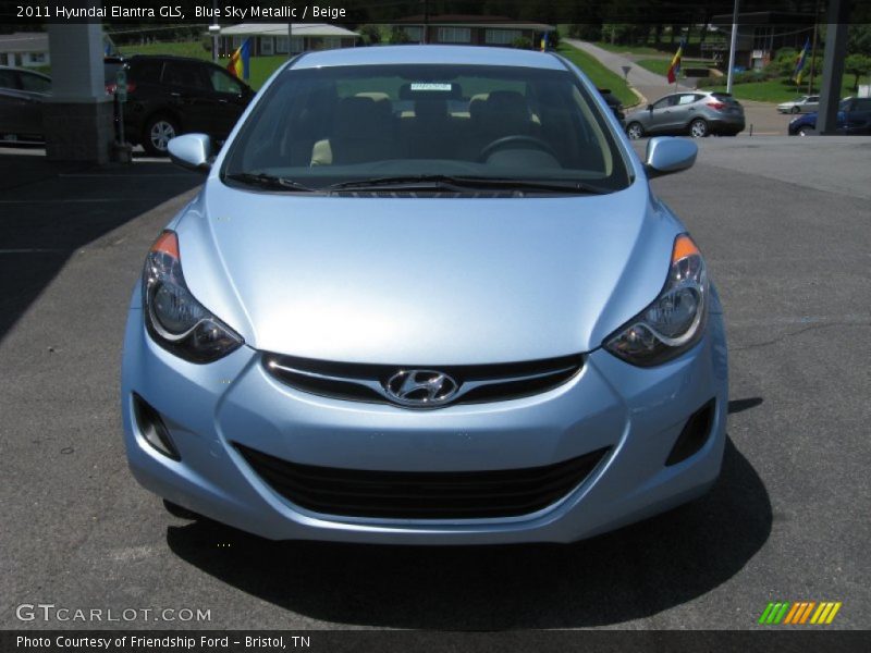 Blue Sky Metallic / Beige 2011 Hyundai Elantra GLS