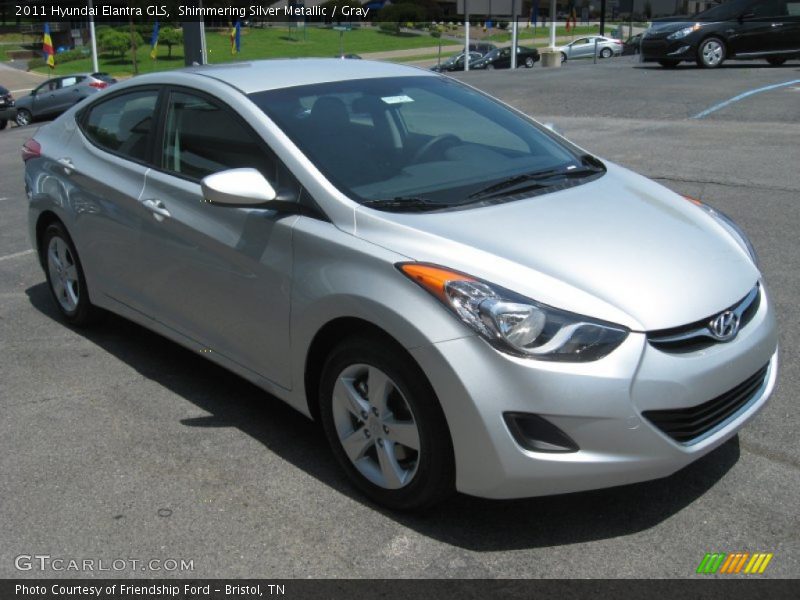 Shimmering Silver Metallic / Gray 2011 Hyundai Elantra GLS