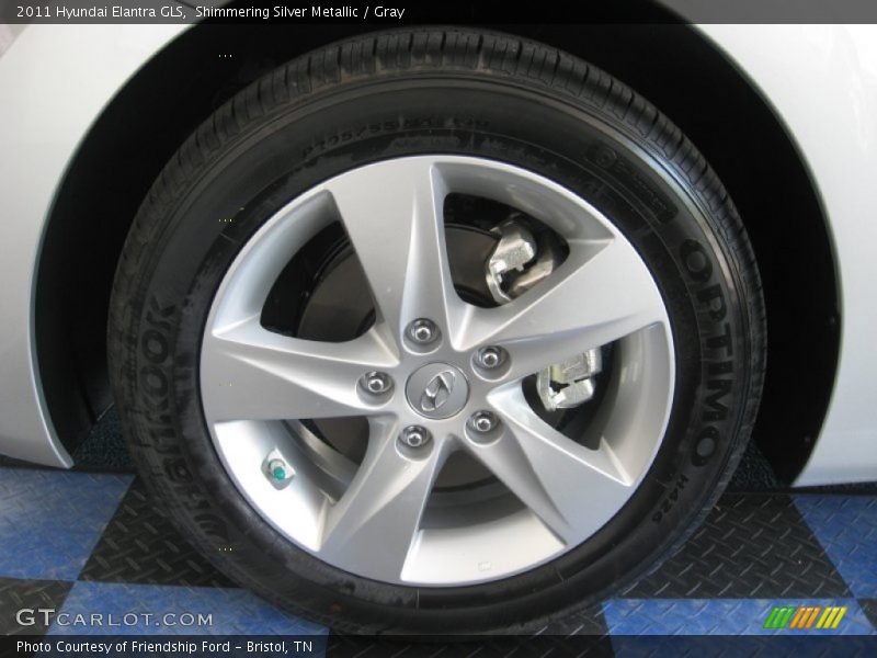 Shimmering Silver Metallic / Gray 2011 Hyundai Elantra GLS