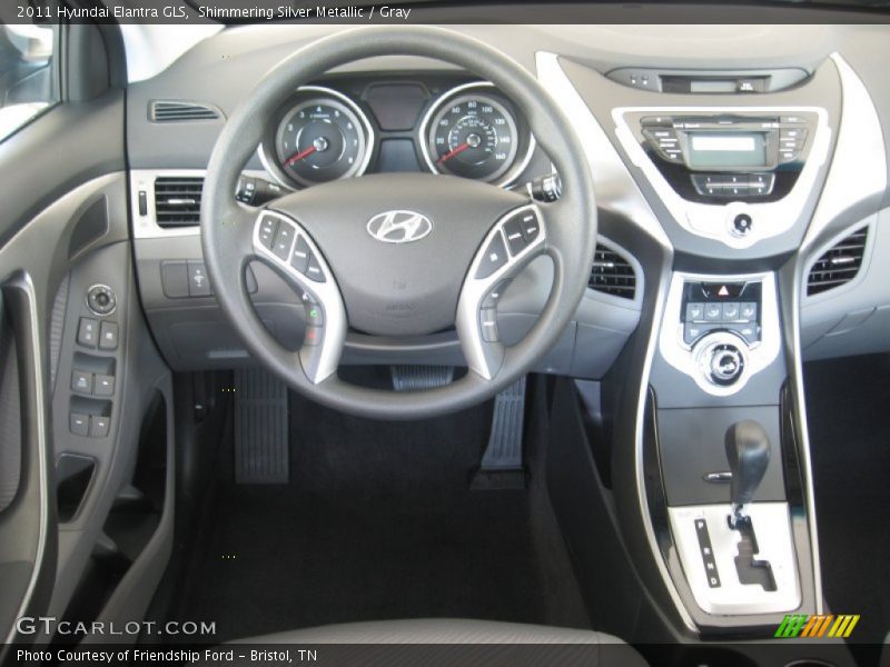 Shimmering Silver Metallic / Gray 2011 Hyundai Elantra GLS