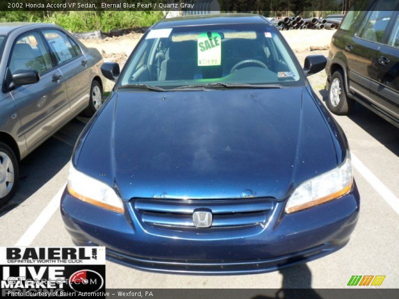 Eternal Blue Pearl / Quartz Gray 2002 Honda Accord VP Sedan