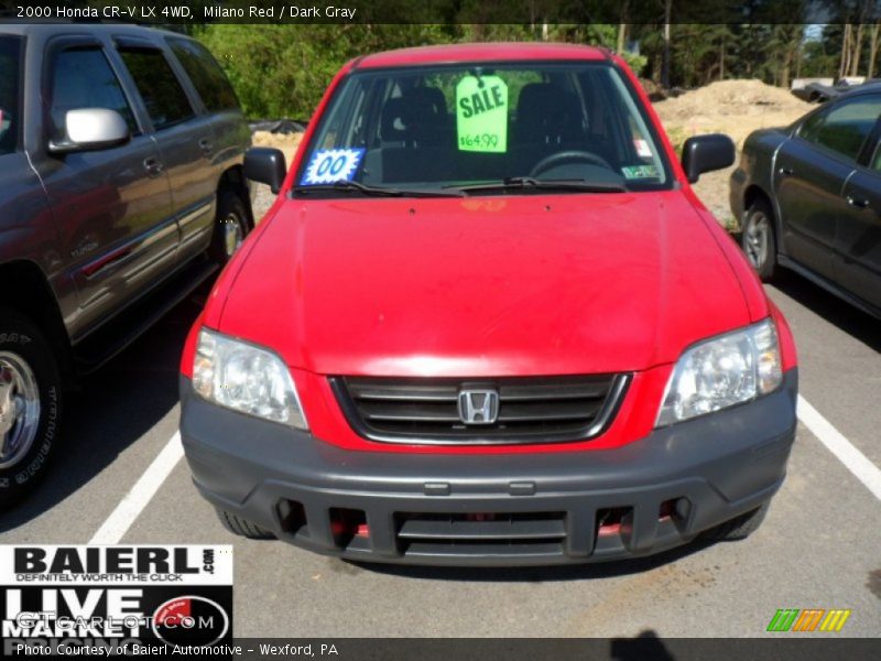 Milano Red / Dark Gray 2000 Honda CR-V LX 4WD