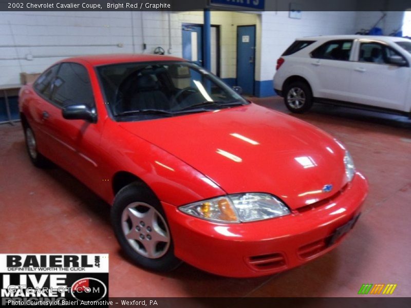 Bright Red / Graphite 2002 Chevrolet Cavalier Coupe
