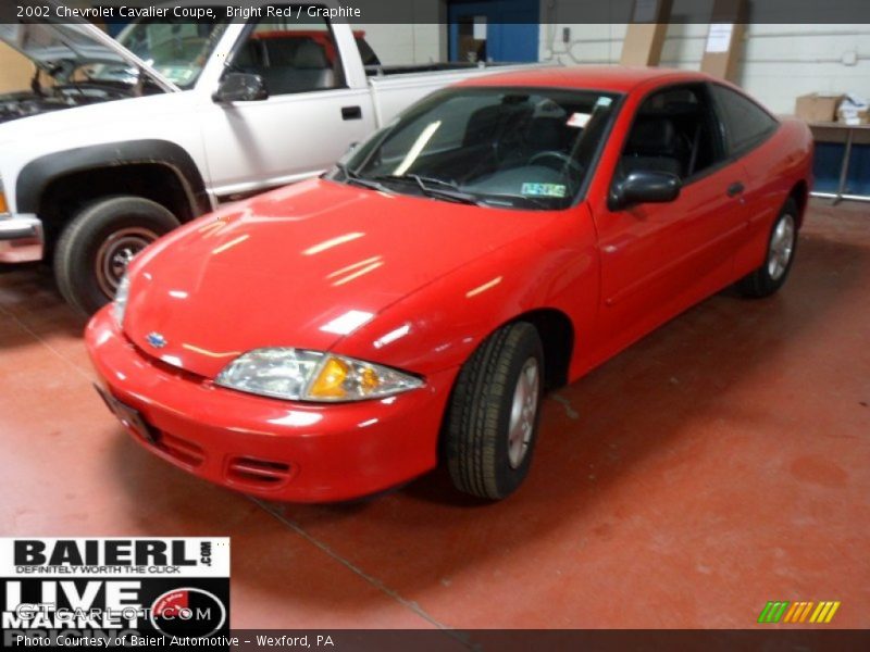 Bright Red / Graphite 2002 Chevrolet Cavalier Coupe