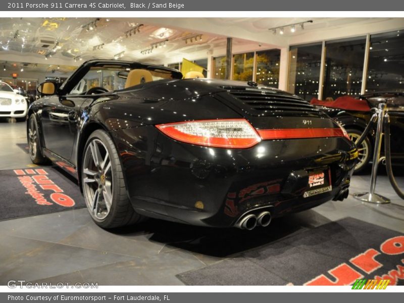 Black / Sand Beige 2011 Porsche 911 Carrera 4S Cabriolet