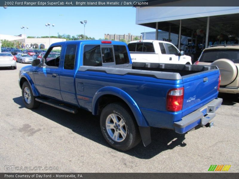 Bright Island Blue Metallic / Dark Graphite 2002 Ford Ranger Edge SuperCab 4x4