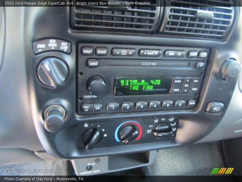 Bright Island Blue Metallic / Dark Graphite 2002 Ford Ranger Edge SuperCab 4x4