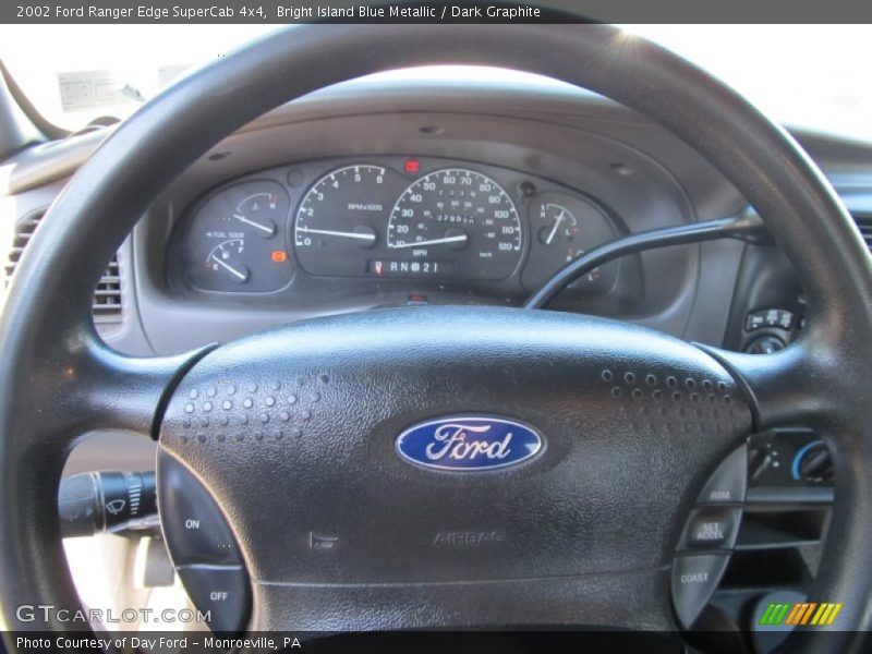 Bright Island Blue Metallic / Dark Graphite 2002 Ford Ranger Edge SuperCab 4x4