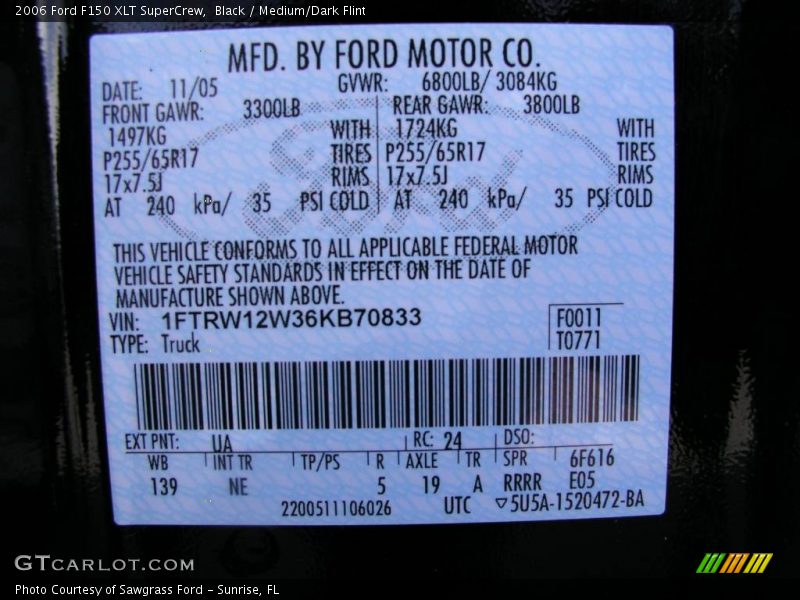 Black / Medium/Dark Flint 2006 Ford F150 XLT SuperCrew