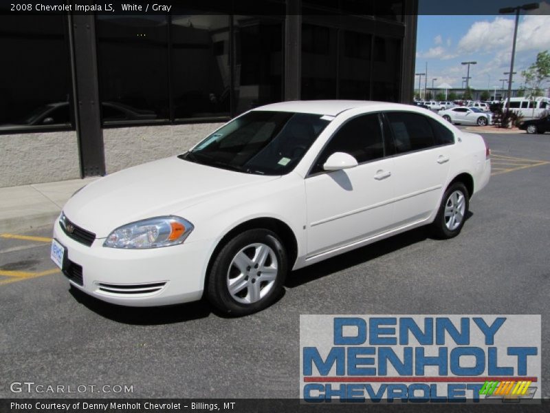White / Gray 2008 Chevrolet Impala LS