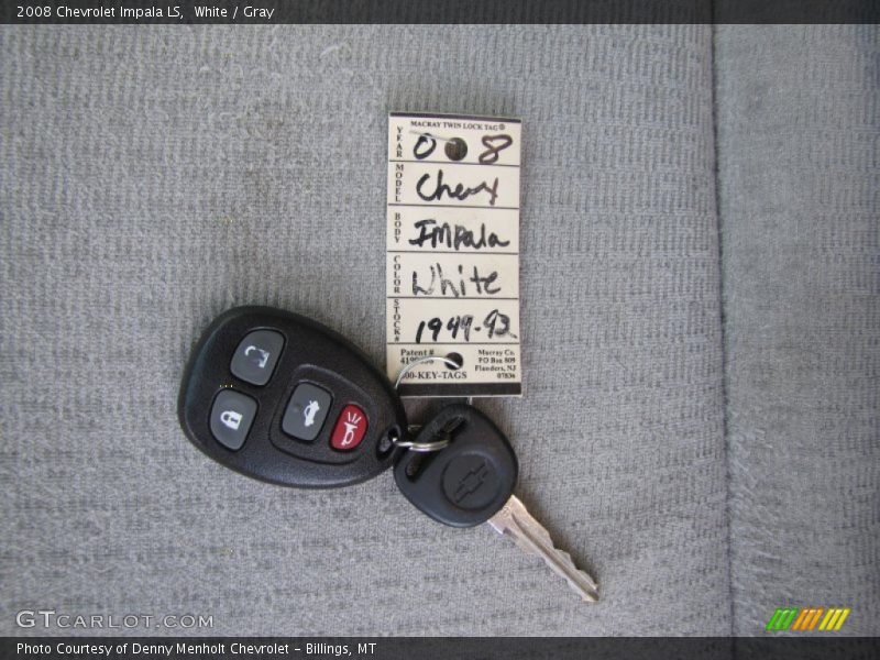 White / Gray 2008 Chevrolet Impala LS