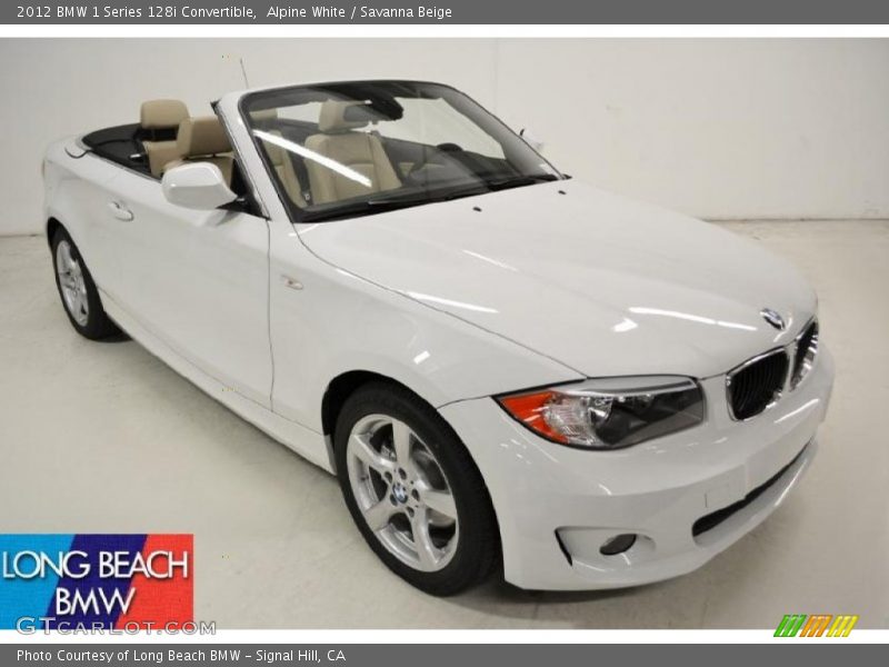 Alpine White / Savanna Beige 2012 BMW 1 Series 128i Convertible