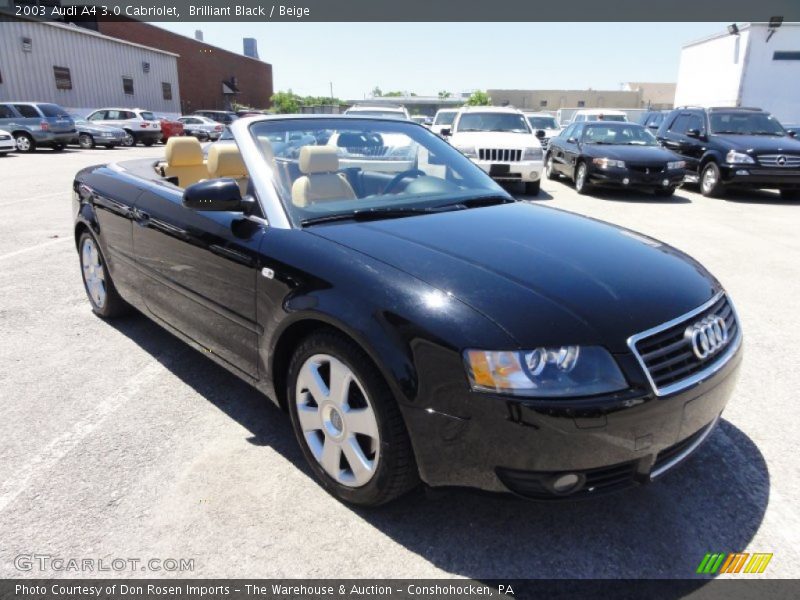 Brilliant Black / Beige 2003 Audi A4 3.0 Cabriolet