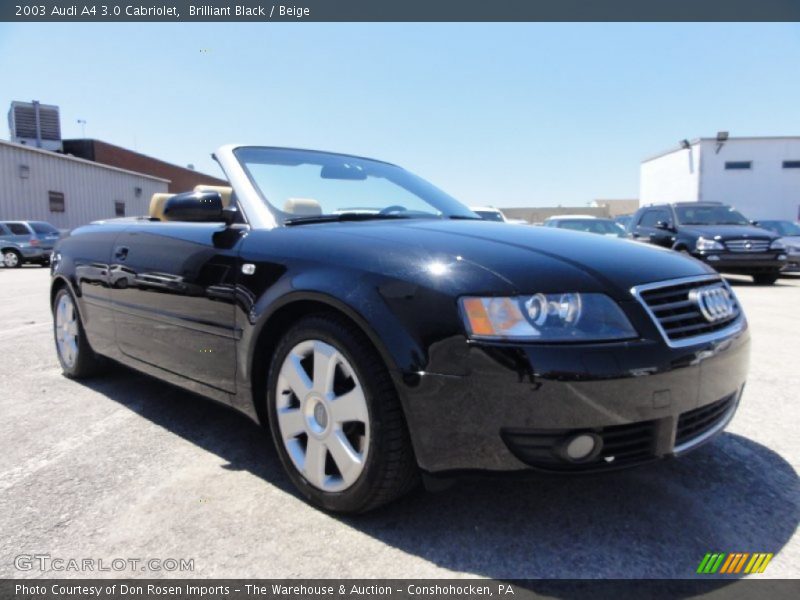 Brilliant Black / Beige 2003 Audi A4 3.0 Cabriolet