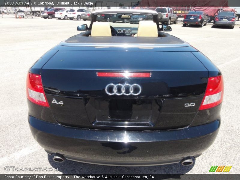 Brilliant Black / Beige 2003 Audi A4 3.0 Cabriolet