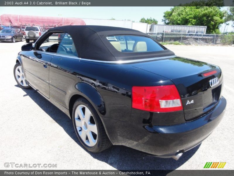 Brilliant Black / Beige 2003 Audi A4 3.0 Cabriolet