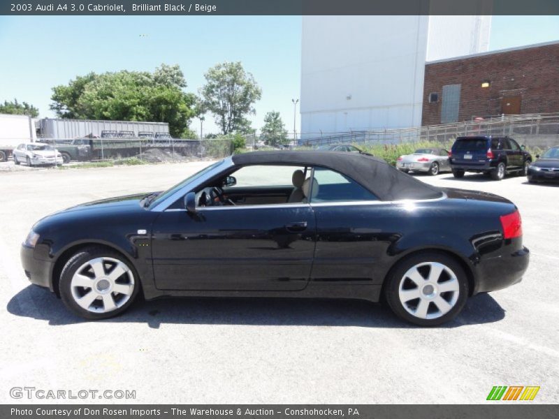 Brilliant Black / Beige 2003 Audi A4 3.0 Cabriolet