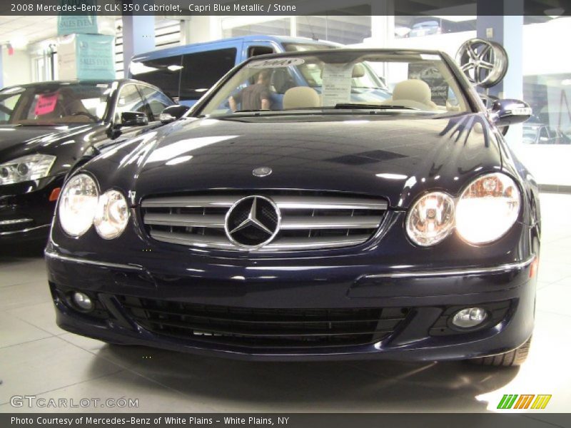 Capri Blue Metallic / Stone 2008 Mercedes-Benz CLK 350 Cabriolet